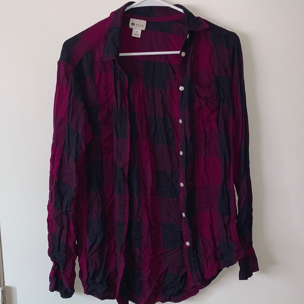 A dark colored flannel never worn!